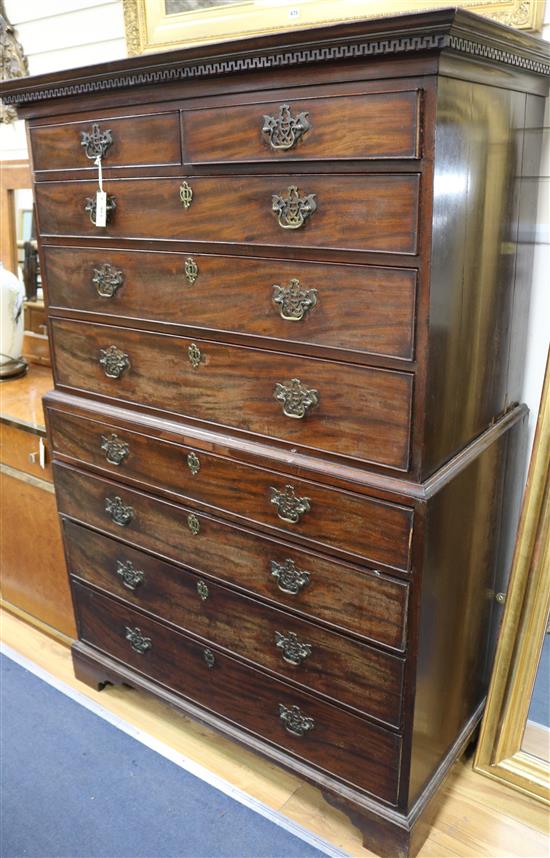 A George III mahogany chest on chest W.112cm